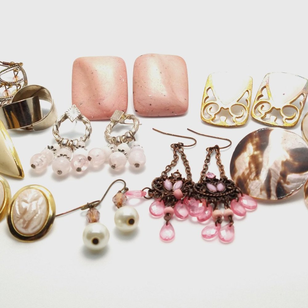 Vintage Lot of Mixed Pink Earrings